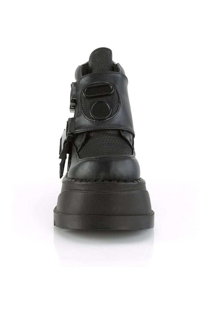 STOMP-15 Black Vegan Leather Cyber Shoe