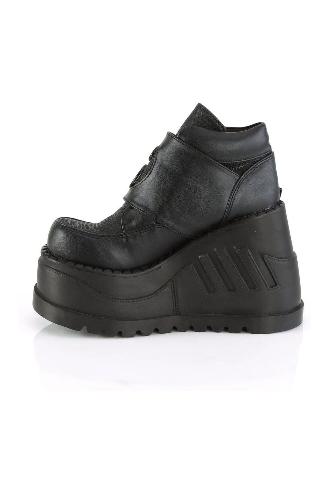 STOMP-15 Black Vegan Leather Cyber Shoe-Cyber Shoes-SEXYSHOES.COM