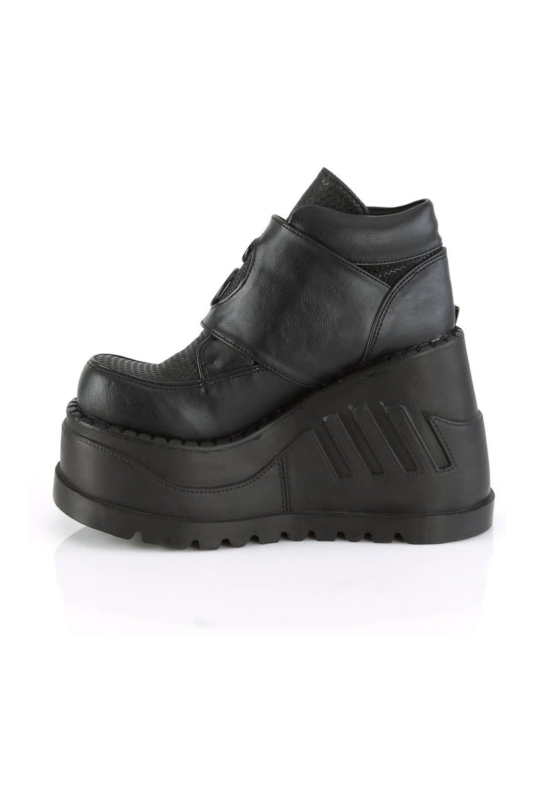 STOMP-15 Black Vegan Leather Cyber Shoe