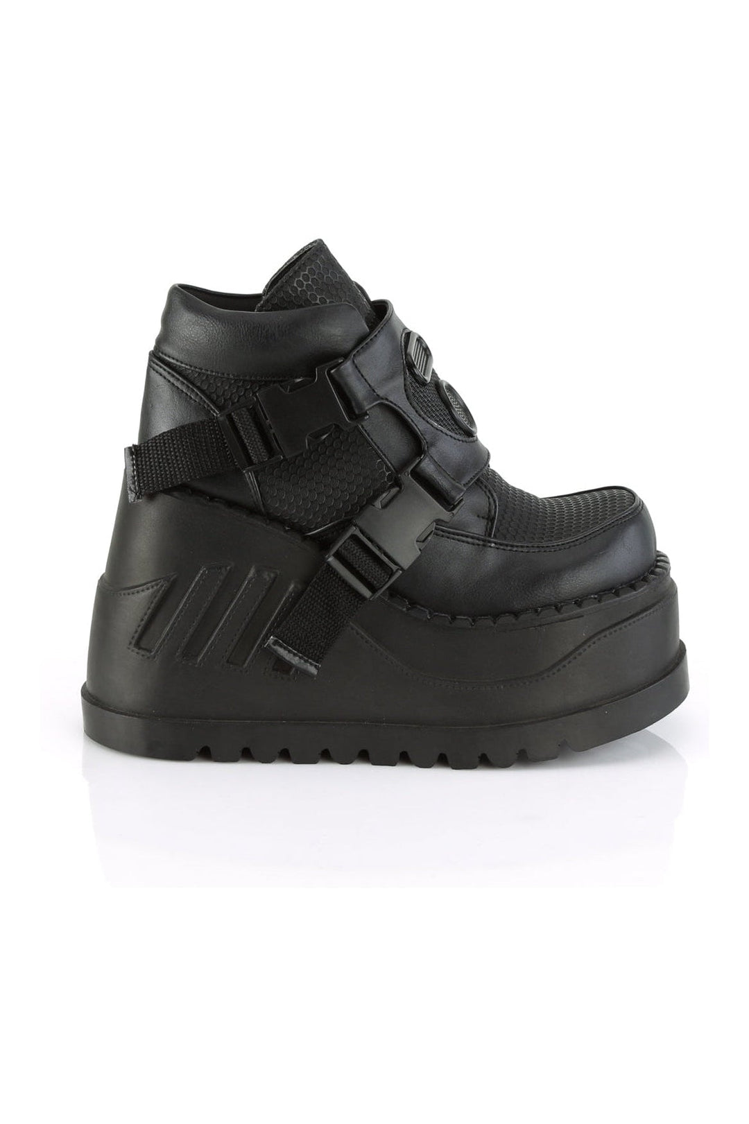 STOMP-15 Black Vegan Leather Cyber Shoe