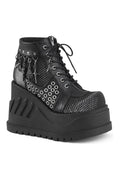 STOMP-18 Black Vegan Leather Cyber Shoe