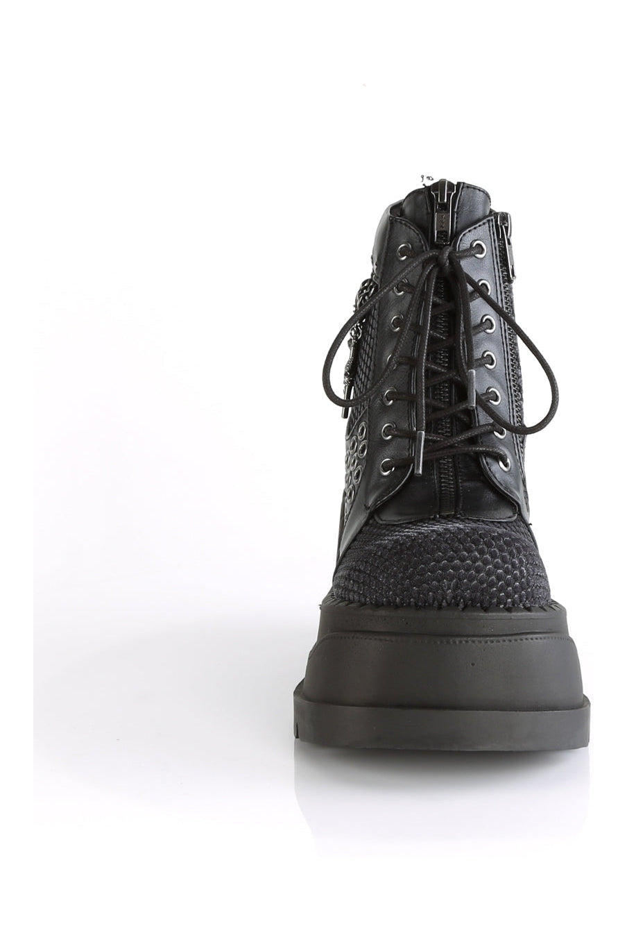 STOMP-18 Black Vegan Leather Cyber Shoe