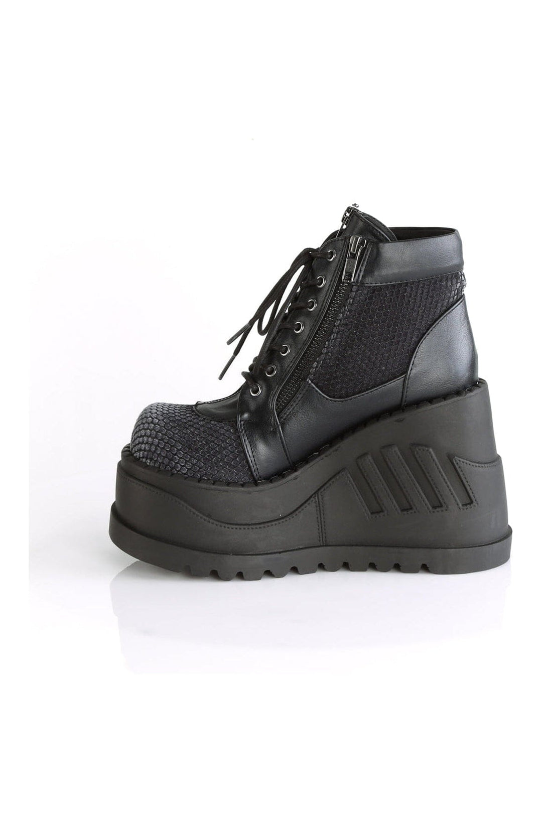 STOMP-18 Black Vegan Leather Cyber Shoe-Cyber Shoes-SEXYSHOES.COM
