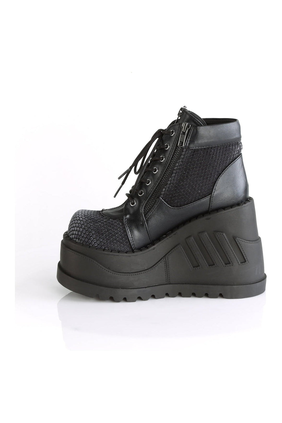STOMP-18 Black Vegan Leather Cyber Shoe
