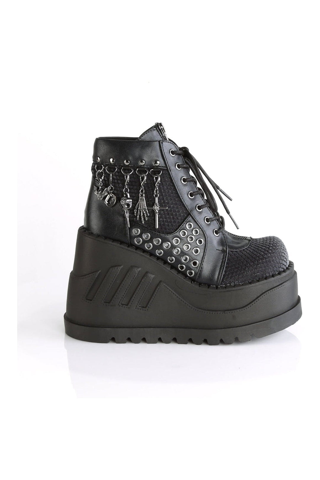 STOMP-18 Black Vegan Leather Cyber Shoe-Cyber Shoes-SEXYSHOES.COM