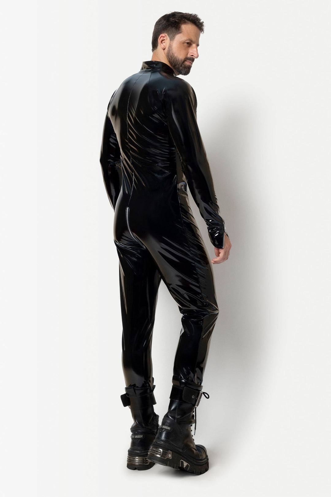 L'HOMME SWEETY Vinyl Catsuit in Black 