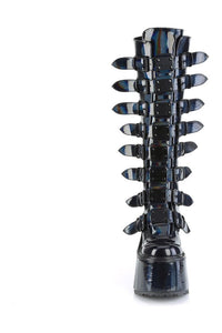 Demonia SWING-815 Black Hologram Knee Boot in Black Hologram