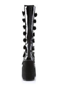 Demonia SWING-815 Black Patent Knee Boot in Black Patent