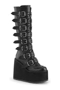 SWING-815 Black Vegan Leather Knee Boot