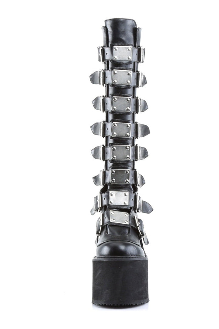 SWING-815 Black Vegan Leather Knee Boot