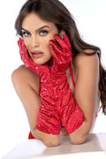 Satin Rhinestone Opera Gloves