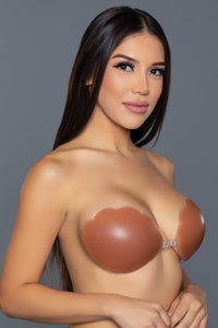 BeWicked Scalloped Edge Silicone Bra in Brown  from SexyShoes.com
