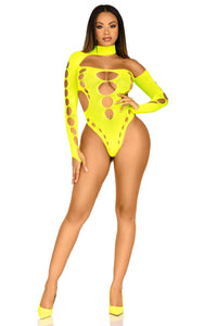 Seamless Asymmetrical Cut Out Thong Back Bodysuit-Bodysuits-SEXYSHOES.COM
