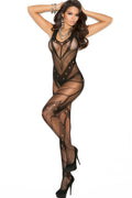Seamless Crochet Net Bodystocking