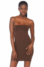 Seamless Opaque Microfiber Bodycon Tube Dress