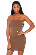 Seamless Opaque Microfiber Bodycon Tube Dress