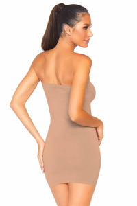 Leg Avenue Seamless Opaque Microfiber Bodycon Tube Dress in Nude 