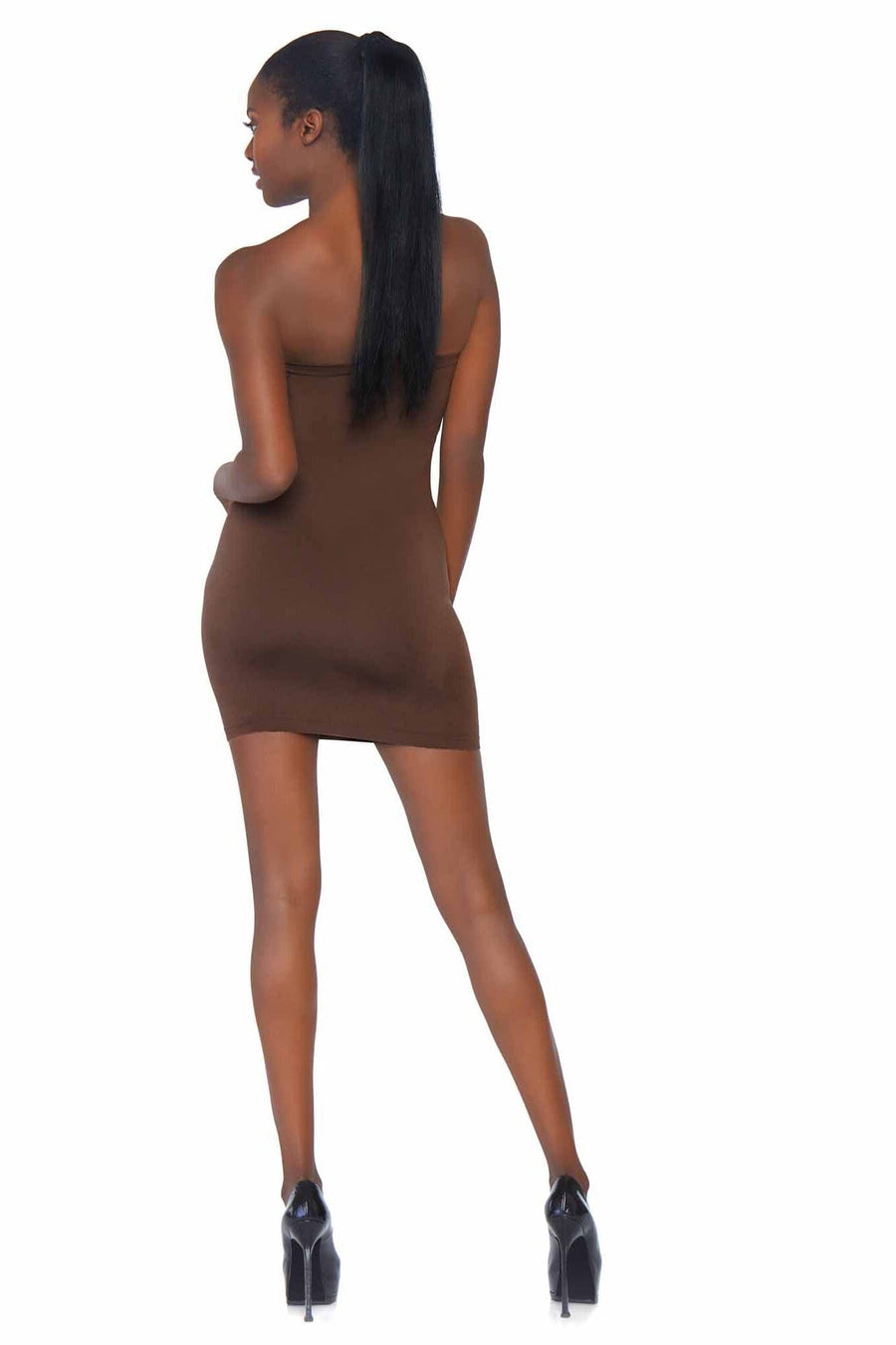 Seamless Opaque Microfiber Bodycon Tube Dress-Shapewear-SEXYSHOES.COM