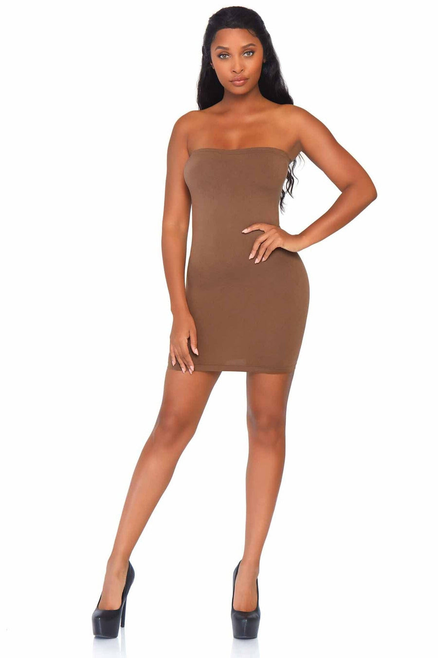 Seamless Opaque Microfiber Bodycon Tube Dress-Shapewear-SEXYSHOES.COM