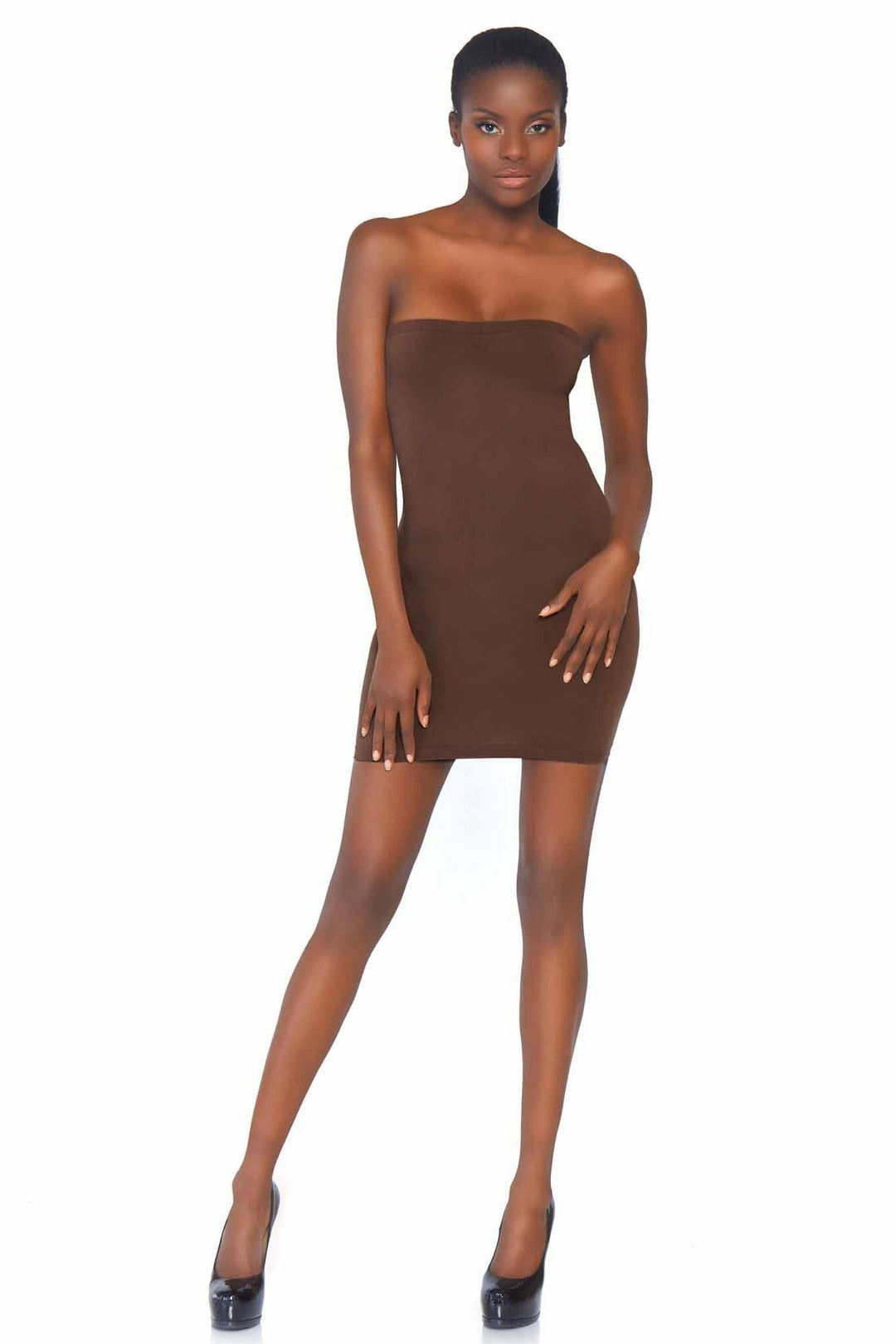 Seamless Opaque Microfiber Bodycon Tube Dress-Shapewear-SEXYSHOES.COM