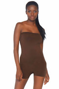 Seamless Opaque Microfiber Strapless Romper
