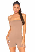Seamless Opaque Microfiber Strapless Romper