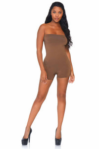 Seamless Opaque Microfiber Strapless Romper-Shapewear-SEXYSHOES.COM