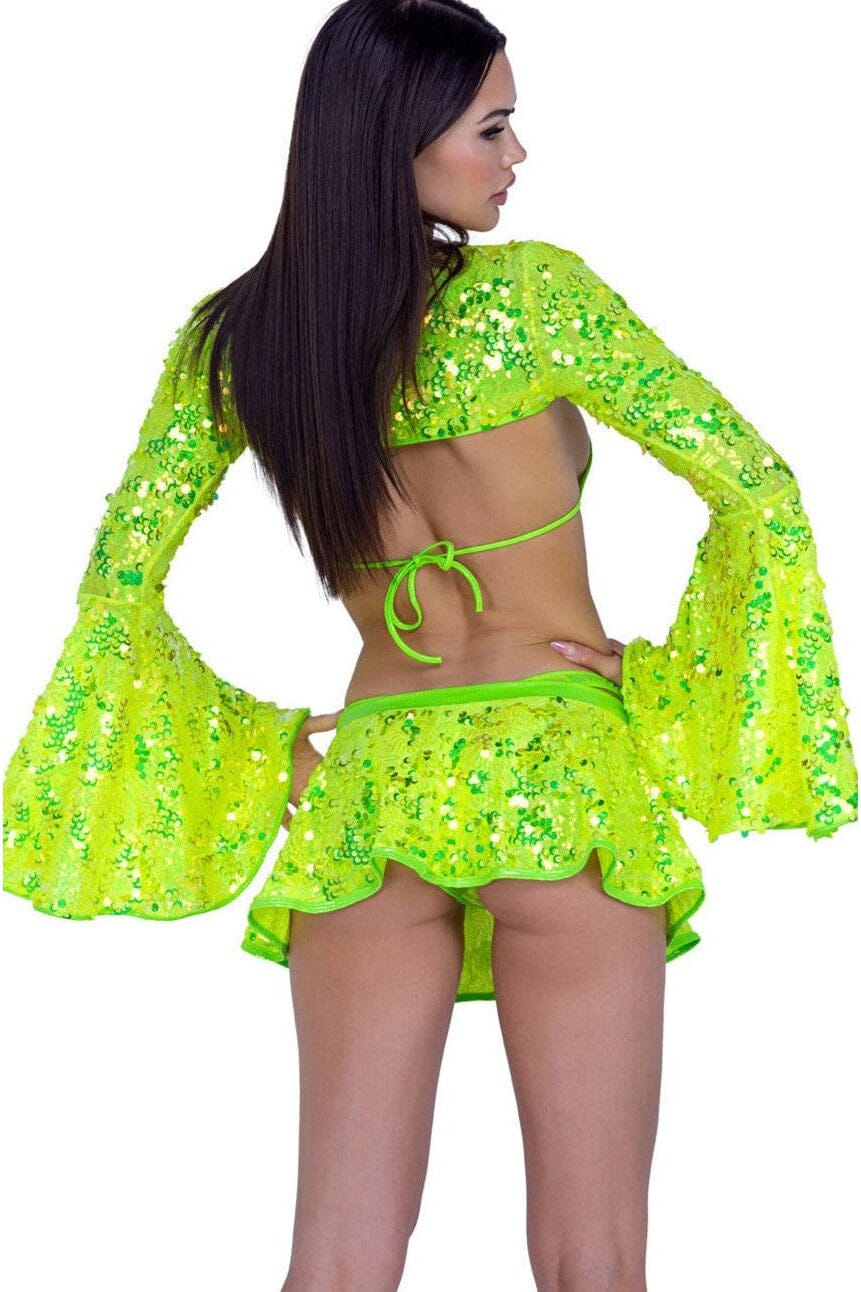 Sequin Bell Sleeve Shrug-Sexy Tops-SEXYSHOES.COM