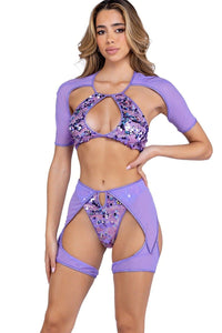 Roma Confidential Sequin Brief in Purple  from SexyShoes.com