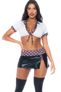 Sexy Schoolgirl Costume with Front Tie Top