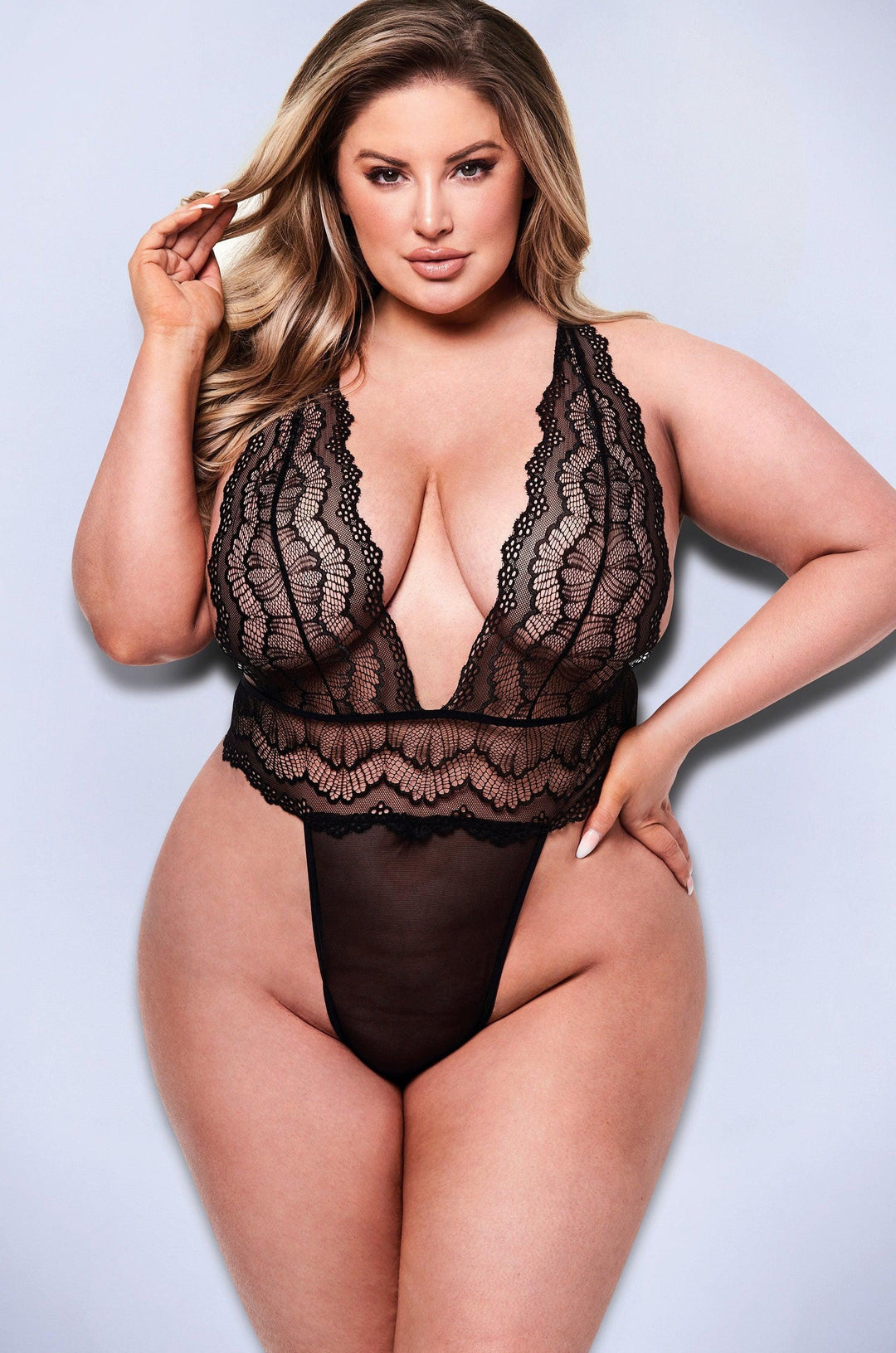 Baci Lingerie Sexy Strappy Teddy in Black  from SexyShoes.com