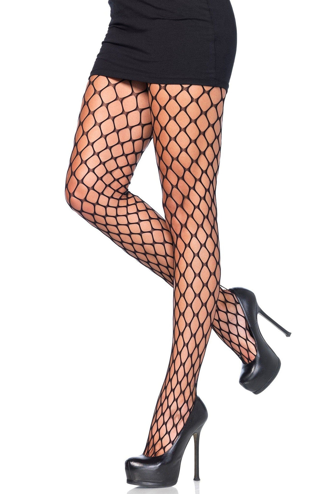 Leg Avenue Sharp Edge Scale Net Pantyhose in Black  from SexyShoes.com