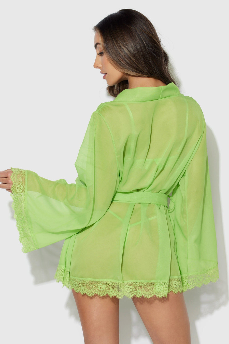 House of Desire Shavon 3 Pc Robe Set in Green 