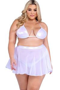 Roma Confidential Sheer Mesh Skirt in White  from SexyShoes.com