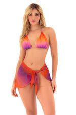 Sheer tie-side sarong cover-up.