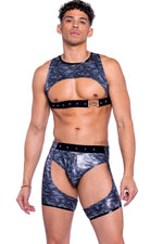 Shimmer Camouflage Chaps with Stud Detail
