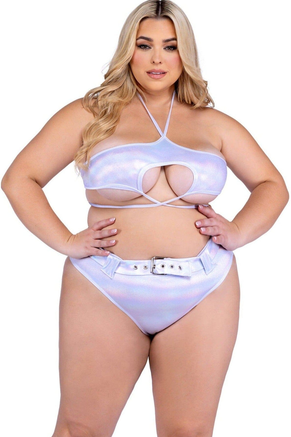 High-Waisted Brief w/ Belt-Booty Shorts-SEXYSHOES.COM