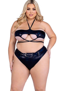 Roma Confidential High Waisted Brief w/ Belt in Black 