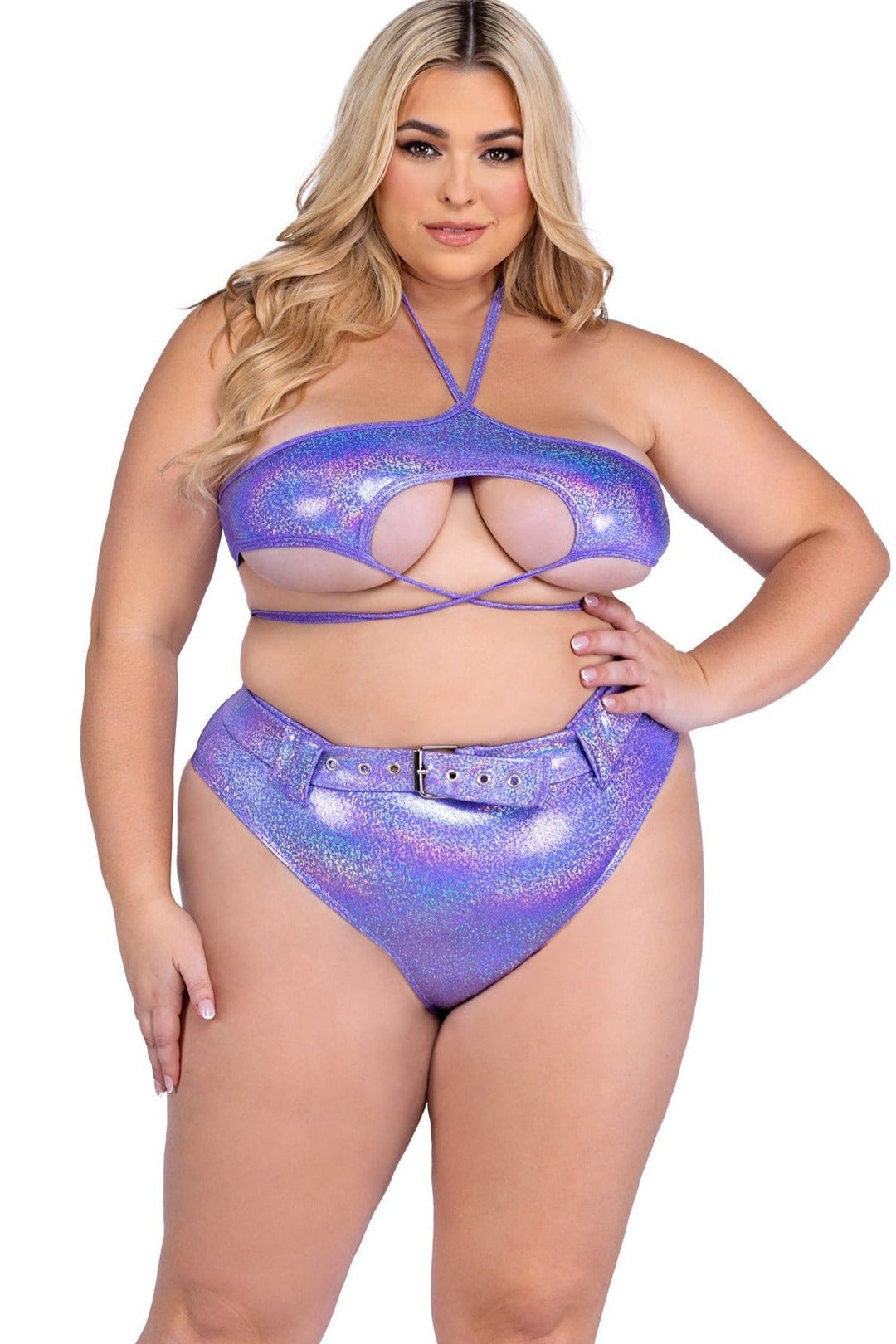 Shimmer Top with Underboob Cutout