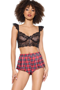 Coquette Shorts Plaid in Red  from SexyShoes.com