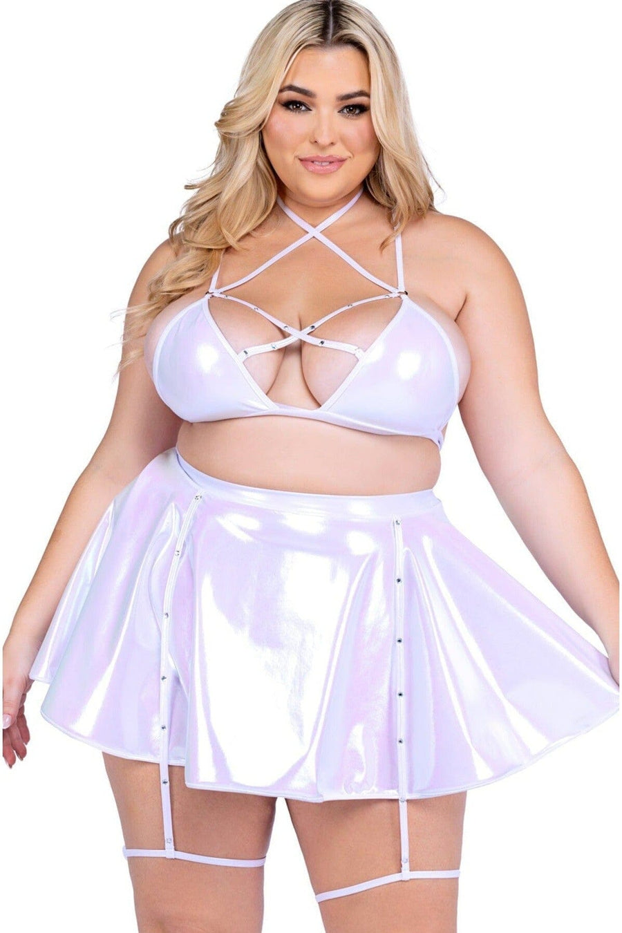 Skirt with Straps-Mini Skirts-SEXYSHOES.COM