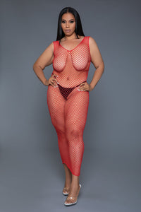 Sleeveless Fishnet Maxi Bodycon Dress-Stripper Dresses-SEXYSHOES.COM