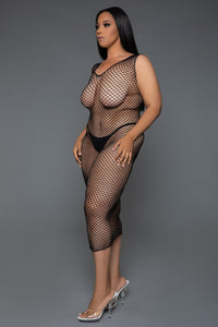 Sleeveless Fishnet Maxi Bodycon Dress-Stripper Dresses-SEXYSHOES.COM