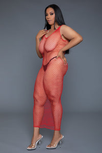 Sleeveless Fishnet Maxi Bodycon Dress-Stripper Dresses-SEXYSHOES.COM