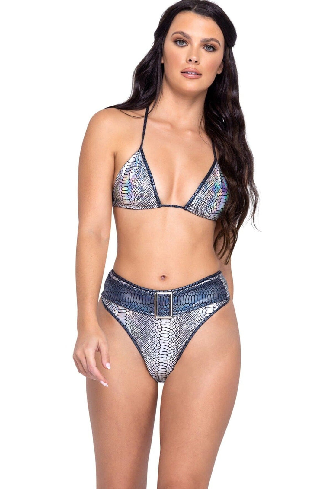 Roma Dancewear Snake Skin High Waisted Shorts in Silver  from SexyShoes.com