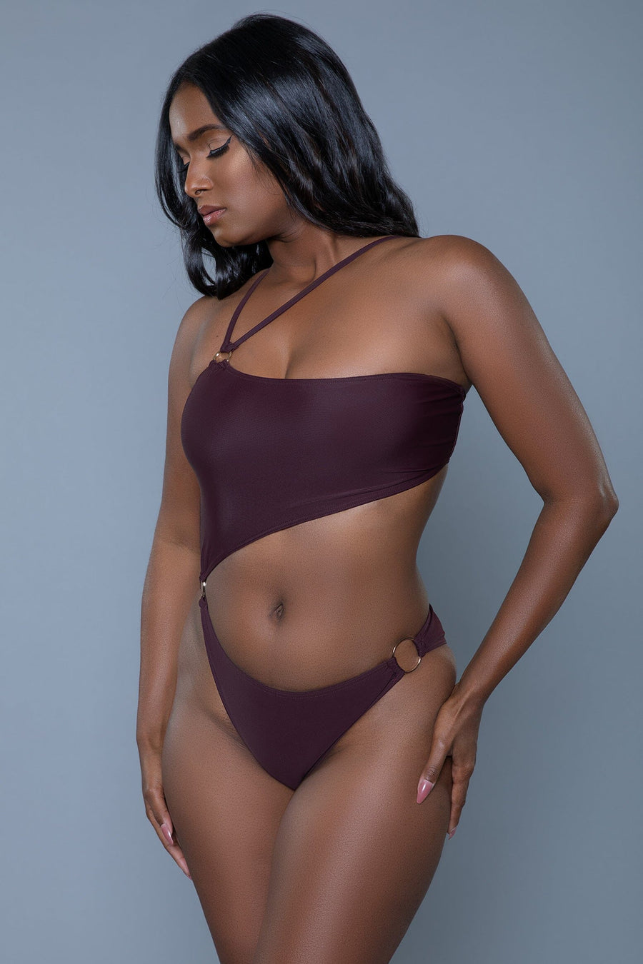 Sofia One-Shoulder Cut-Out 1 Piece Swimsuit-One Piece Swim-SEXYSHOES.COM
