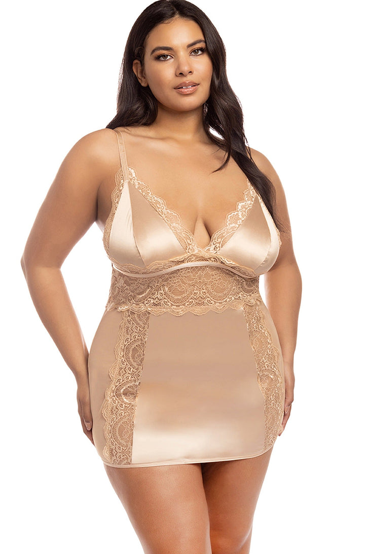 Soft Cup Fitted Satin Babydoll