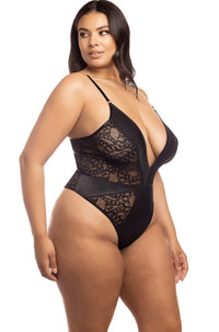 Soft Cup Teddy With Stretch Satin Inserts-Teddies-SEXYSHOES.COM