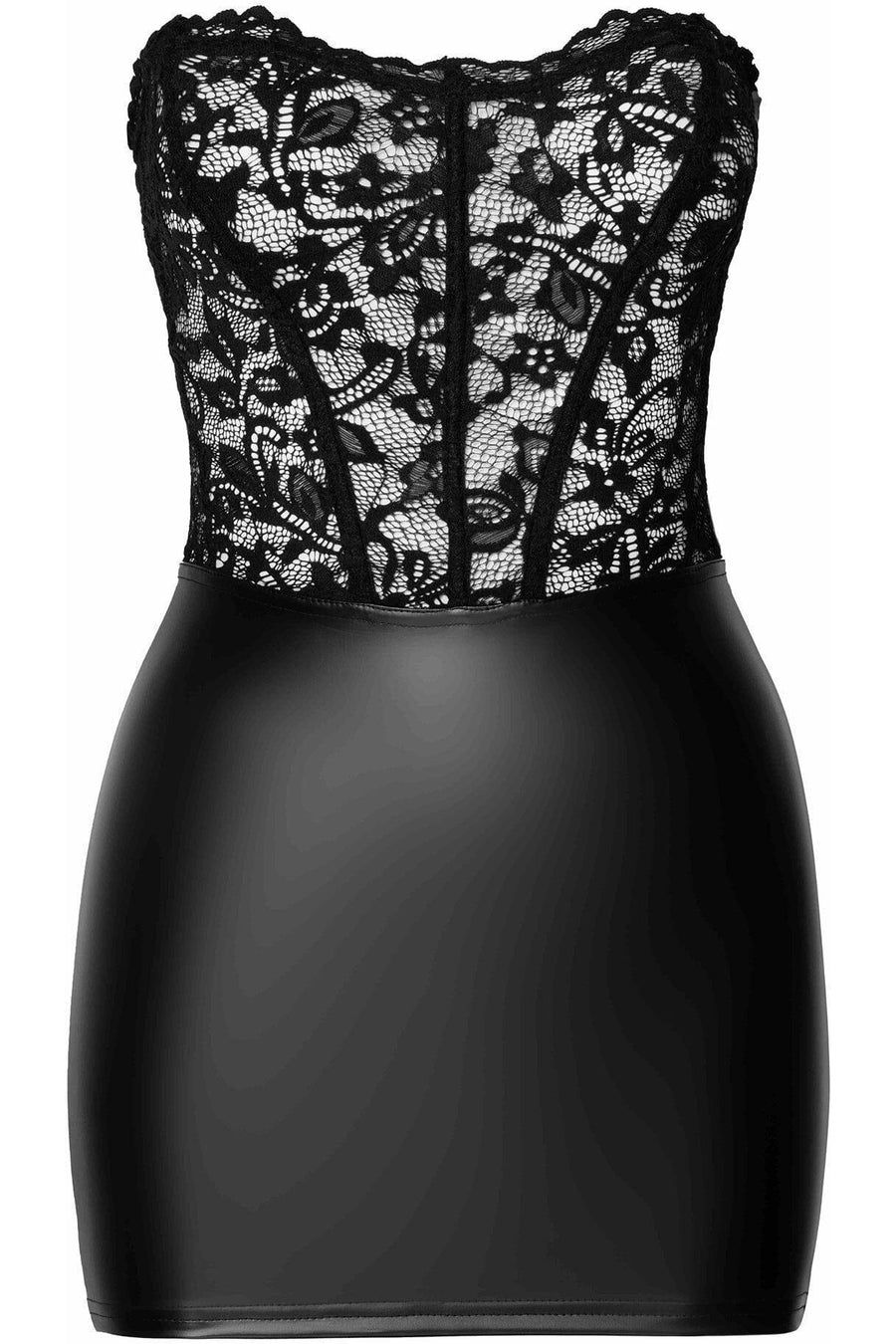 Noir Handmade Solace Lace Up Corset Mini Dress in Black 