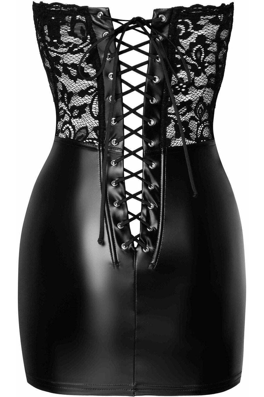 Noir Handmade Solace Lace Up Corset Mini Dress in Black 